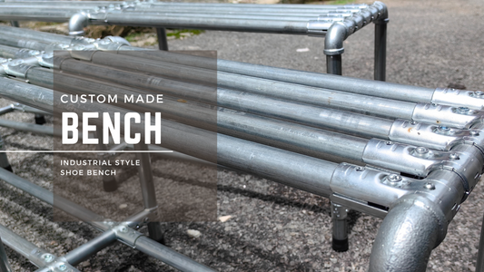 Unexpected Comfort: M-Pipe Creations' Industrial Shoe Bench