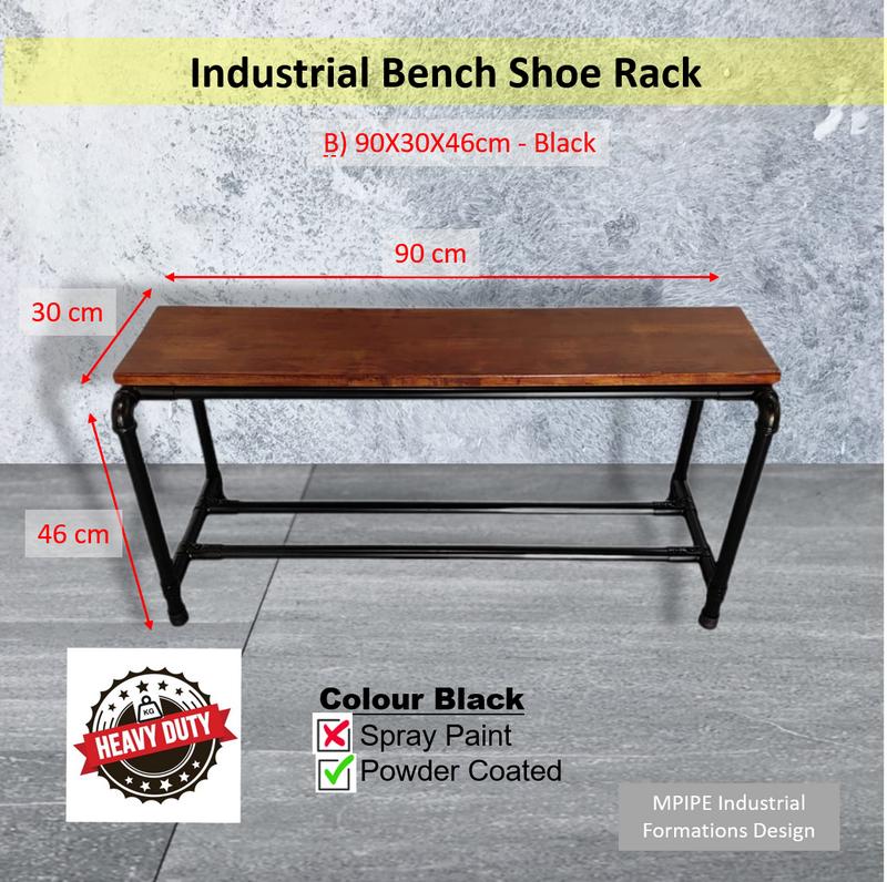 SHOE BENCH - RUBBERWOOD
