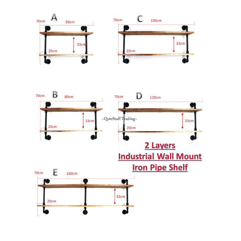 2 LAYERS WALL SHELVES - RUBBERWOOD