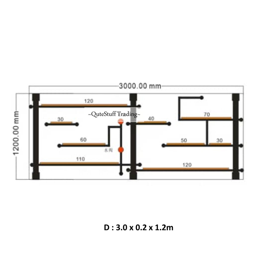 WALL SHELVES - RUBBERWOOD