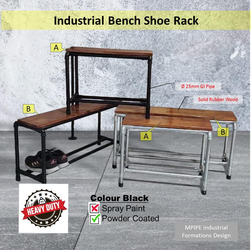 SHOE BENCH - RUBBERWOOD