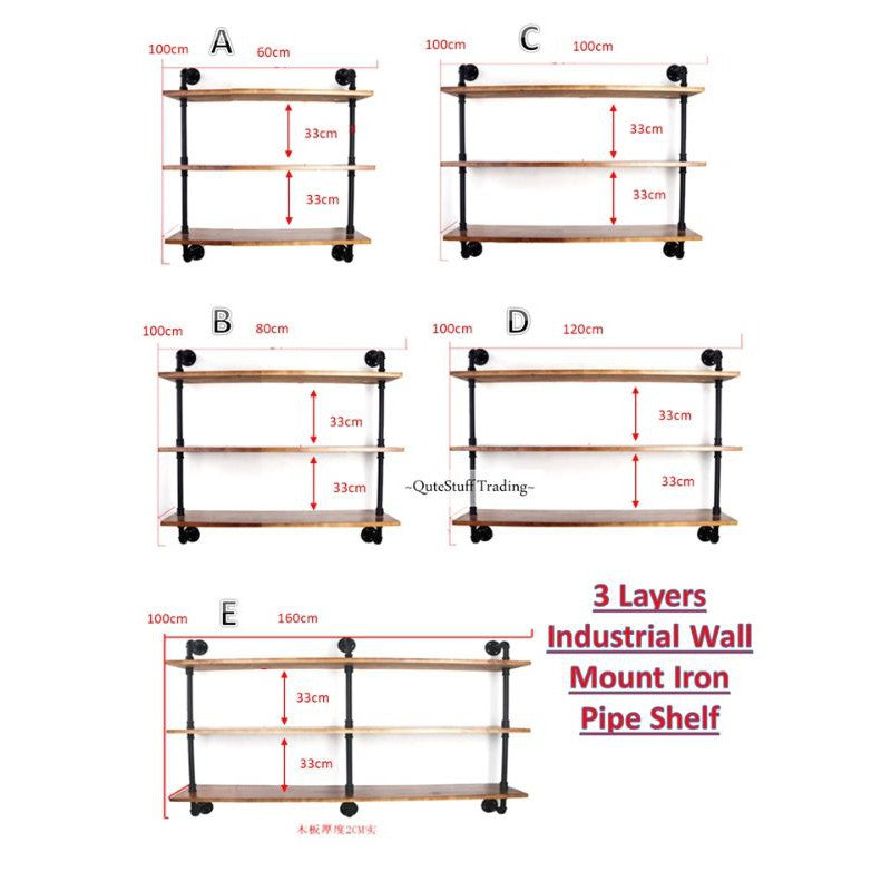 3 LAYERS WALL SHELVES - RUBBERWOOD