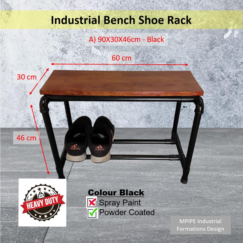 SHOE BENCH - RUBBERWOOD
