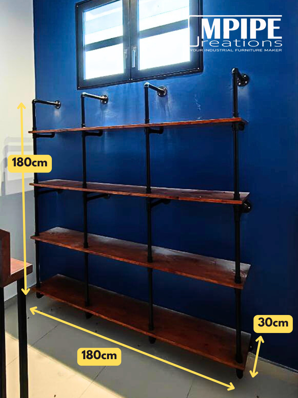 4 LAYERS WALL SHELVES - RUBBERWOOD