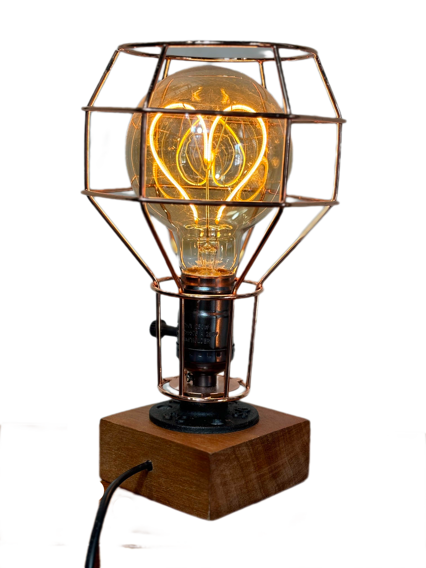 EDISON TABLE LAMP WITH COVER CAGE