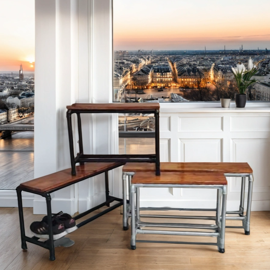 SHOE BENCH - RUBBERWOOD