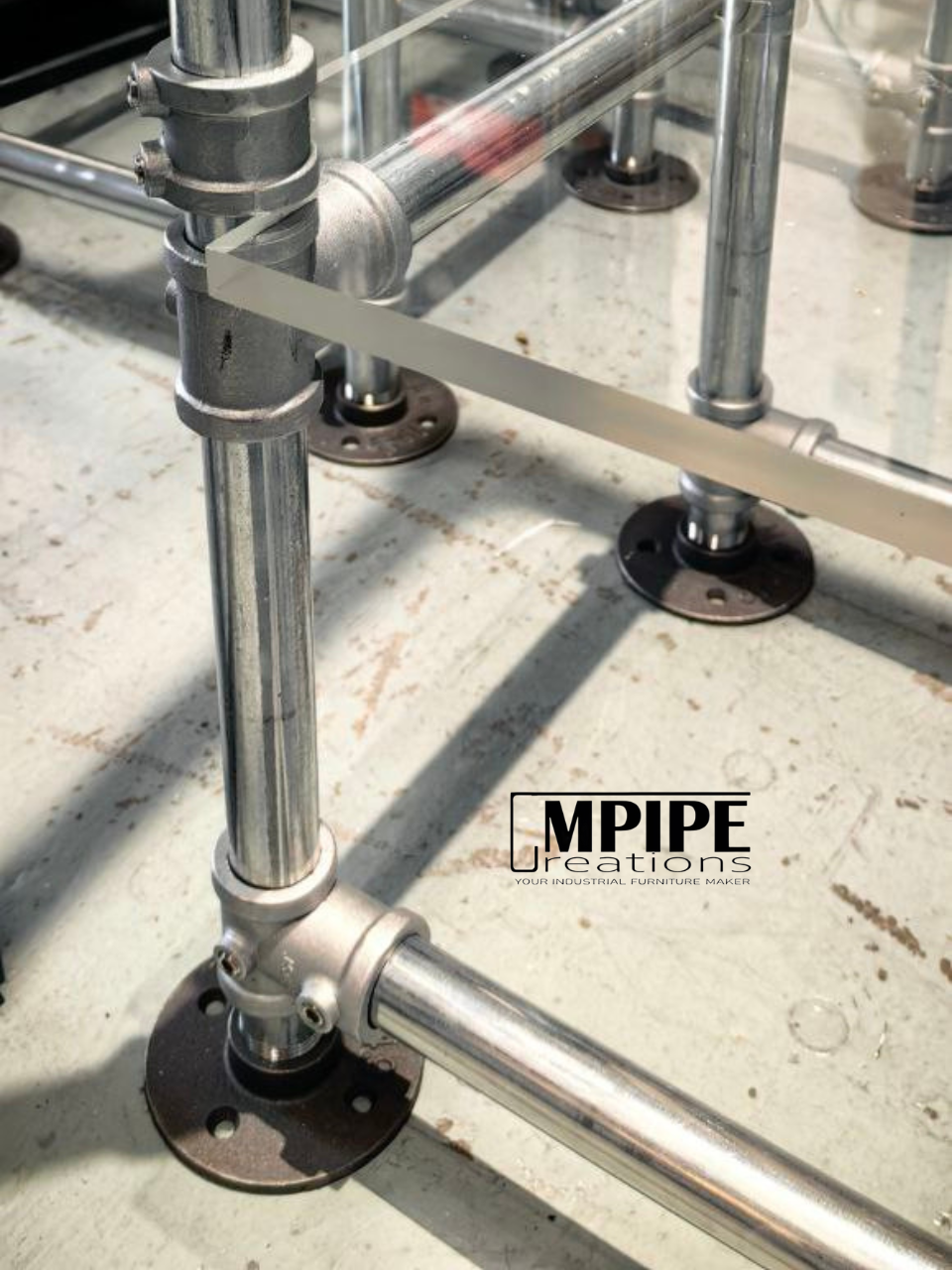 Acrylic Top & GI Pipe Display Pedestal