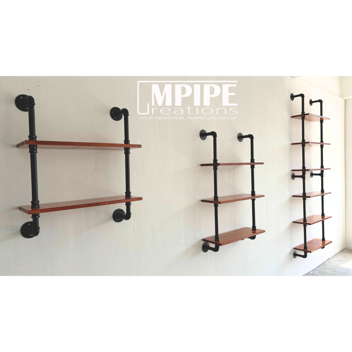 2 LAYERS WALL SHELVES - RUBBERWOOD
