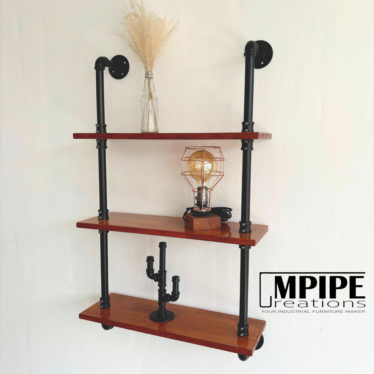 3 LAYERS WALL SHELVES - RUBBERWOOD
