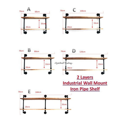 2 LAYERS WALL SHELVES - RUBBERWOOD