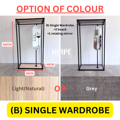 HOLLOW CLOSET ORGANIZER (DRAWER, CABINET, ROTATING MIRROR)