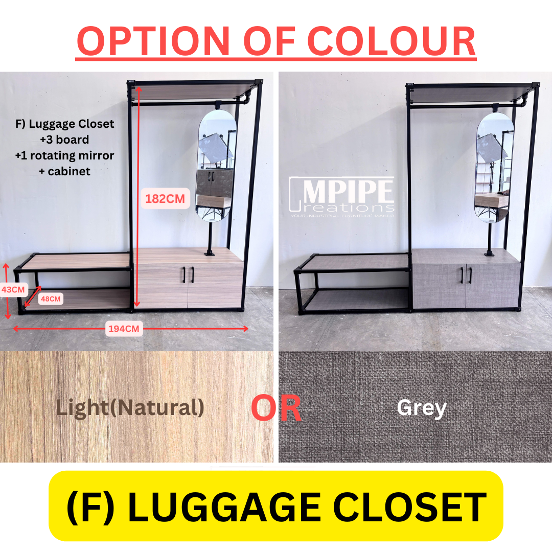 HOLLOW CLOSET ORGANIZER (DRAWER, CABINET, ROTATING MIRROR)