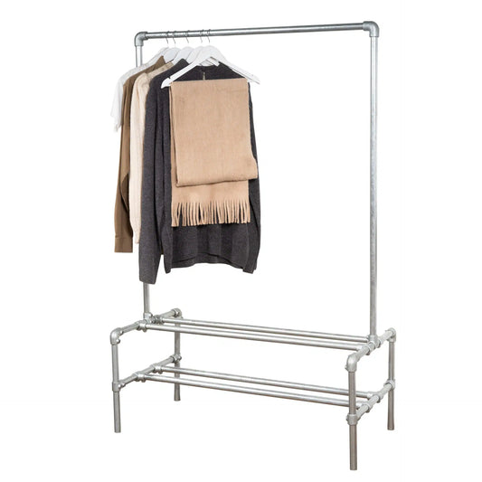 2-TIER SHOE RACK & CLOTHES HANGER