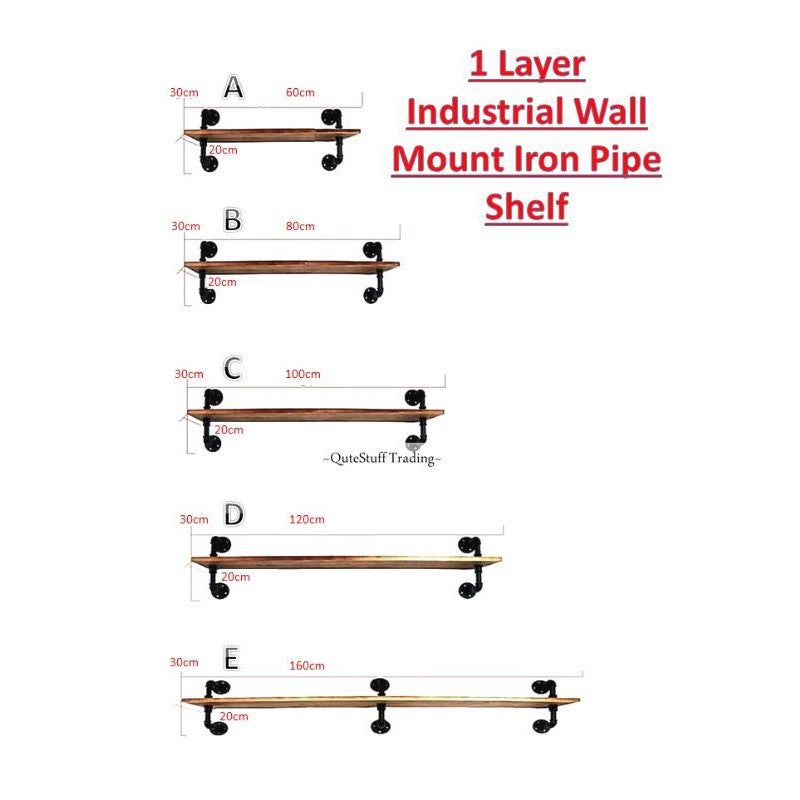 1 LAYER WALL SHELVES - RUBBERWOOD II