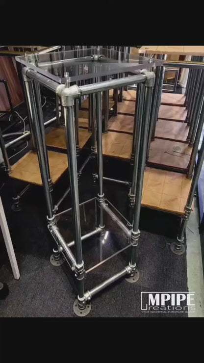Acrylic Top & GI Pipe Display Pedestal