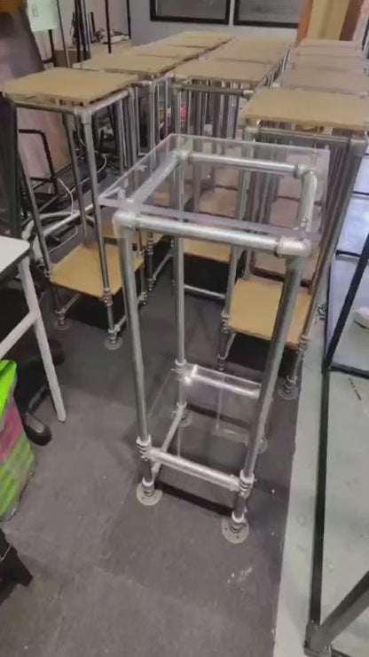 Acrylic Top & GI Pipe Display Pedestal