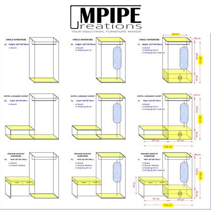 HOLLOW CLOSET ORGANIZER (DRAWER, CABINET, ROTATING MIRROR)