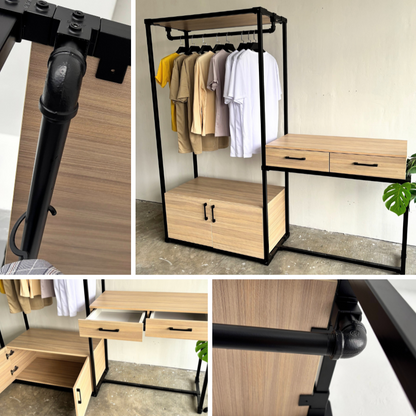 HOLLOW CLOSET ORGANIZER (DRAWER, CABINET, ROTATING MIRROR)