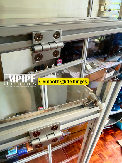 Acrylic Display Rack with Aluminium Profile Frame & Wheels